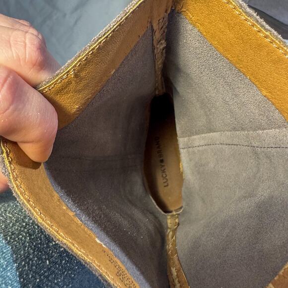 👢 Vintage Y2K Lucky Brand Suede Mid-Calf Slouchy Western Boots - Picture 3 of 9